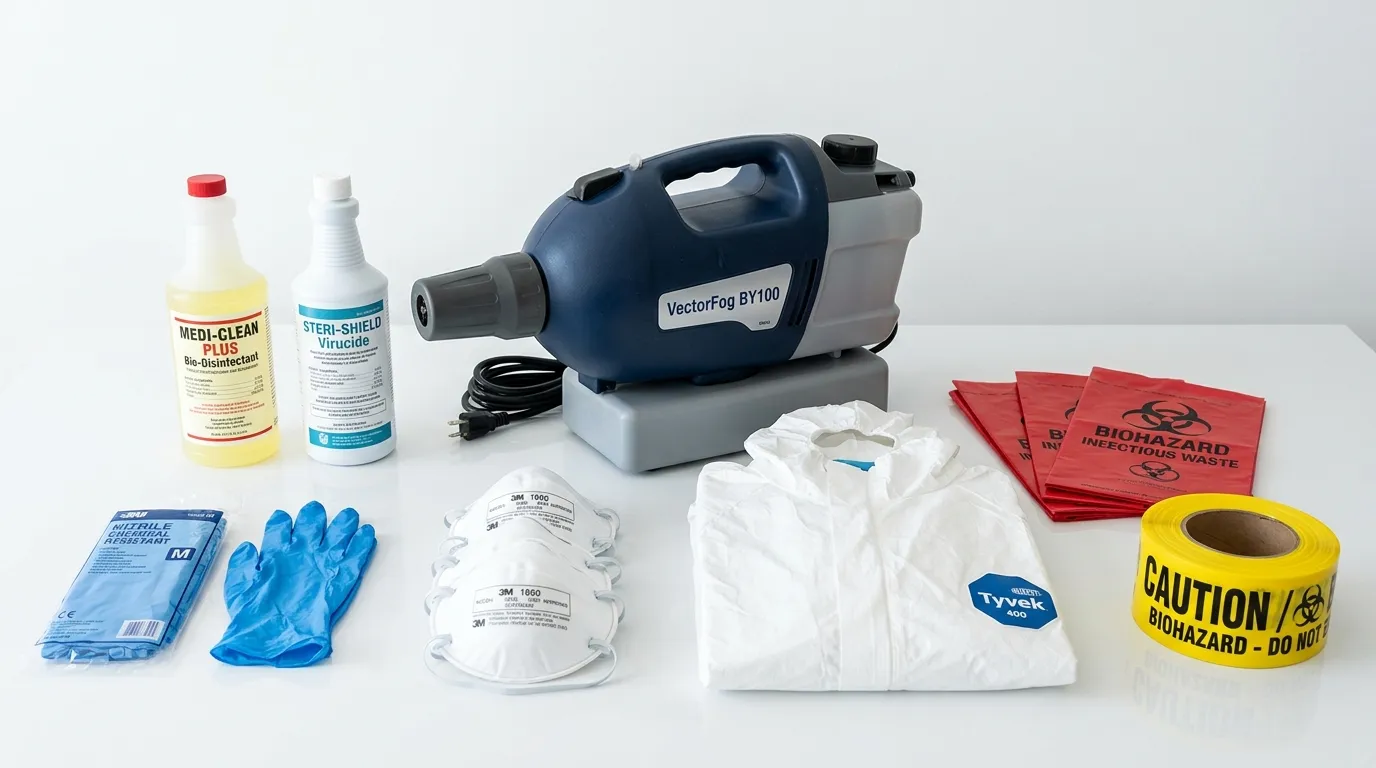 Professional biohazard remediation crew working in Manorhaven